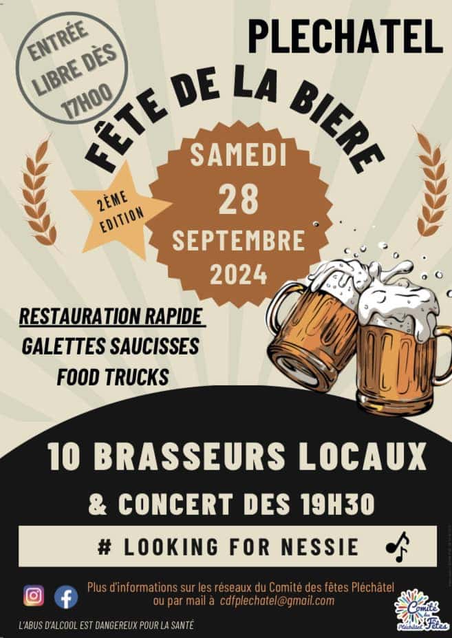 Affiche Fete Biere Plechatel 2024